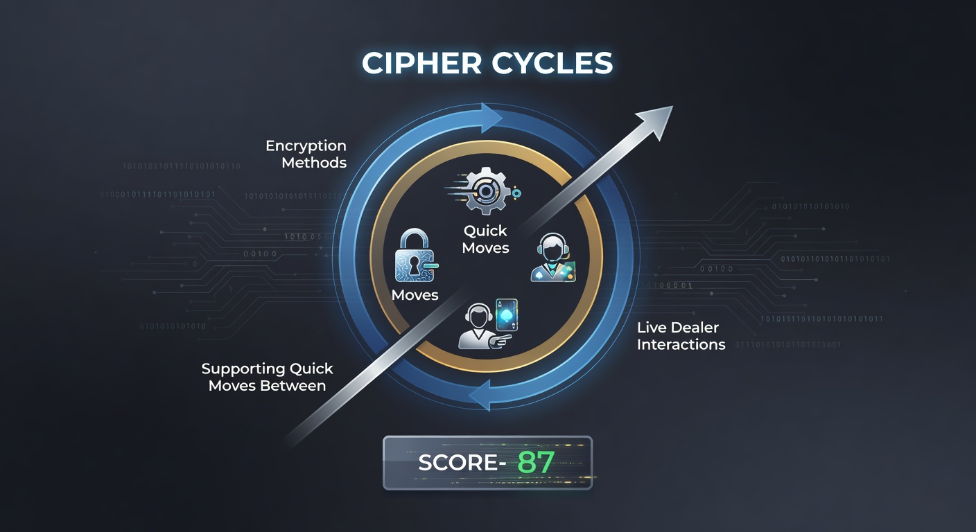 Diagram van cipher cycle rotatie tussen live dealer en sportvoorspellingen