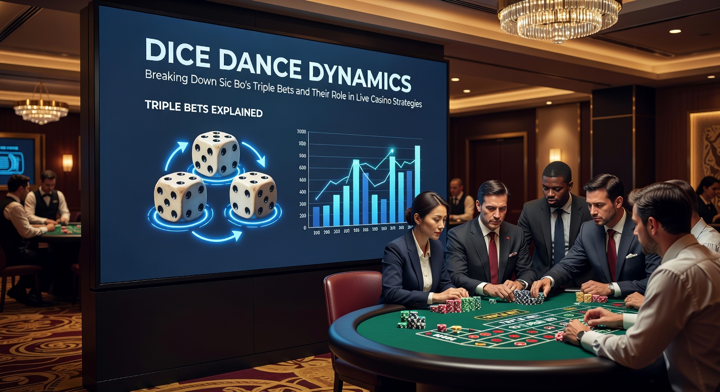 Live dealer schudt dobbelstenen in een glazen kooi tijdens een Sic Bo-sessie, met spelersinzetten op triple velden zichtbaar op het digitale bord