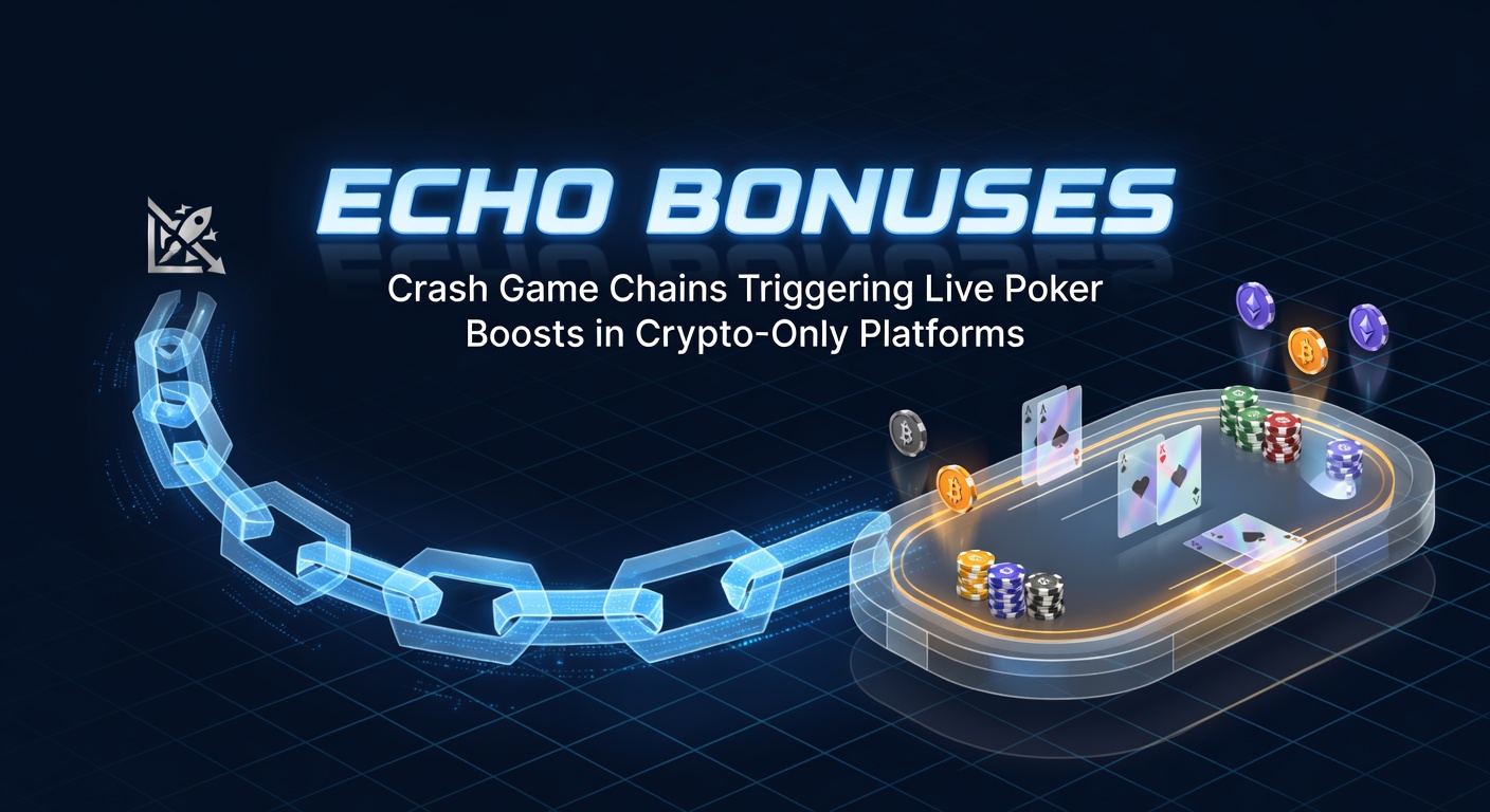 Grafische weergave van een crash game multiplier die overgaat in een live poker boost op een crypto-platform, met kettingreacties zichtbaar in neonkleuren