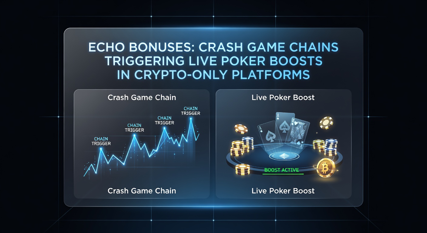 Schermafbeelding van een live poker tafel met een actieve echo bonus multiplier uit een crash chain, blockchain-verificatie zichtbaar in de sidebar