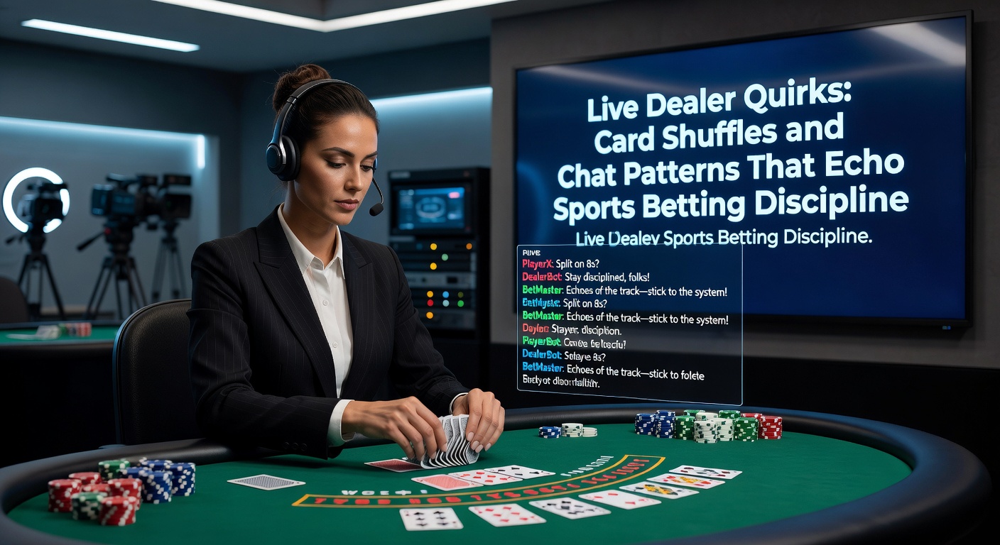 Live dealer schudt kaarten in een blackjack sessie, met spelers die de shuffle observeren