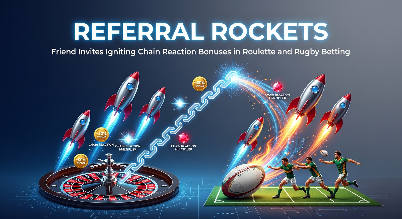 Grafiek van exploderende referral bonussen in een dynamisch roulette- en rugby-weddenschap ecosysteem