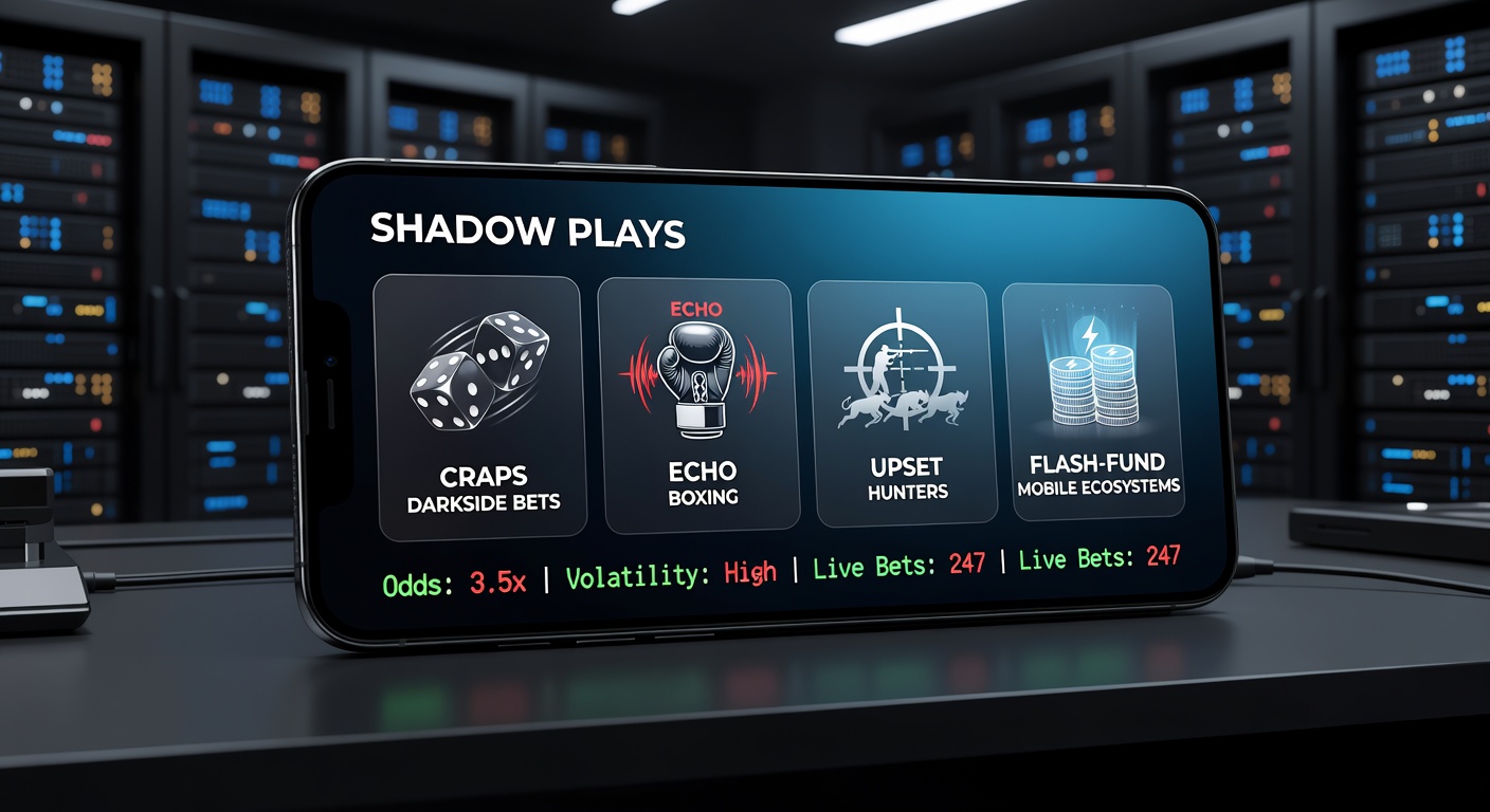 Mobiel scherm met craps donkerside bet geactiveerd naast live bokswedstrijd upset odds, flash-fund icoon knippert in de achtergrond