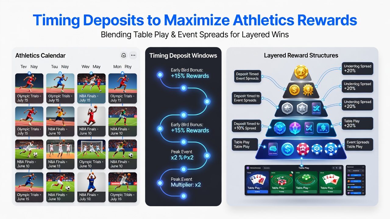 Overzicht van atletiekkalenders en mobiele app interfaces voor beloningsstructuren