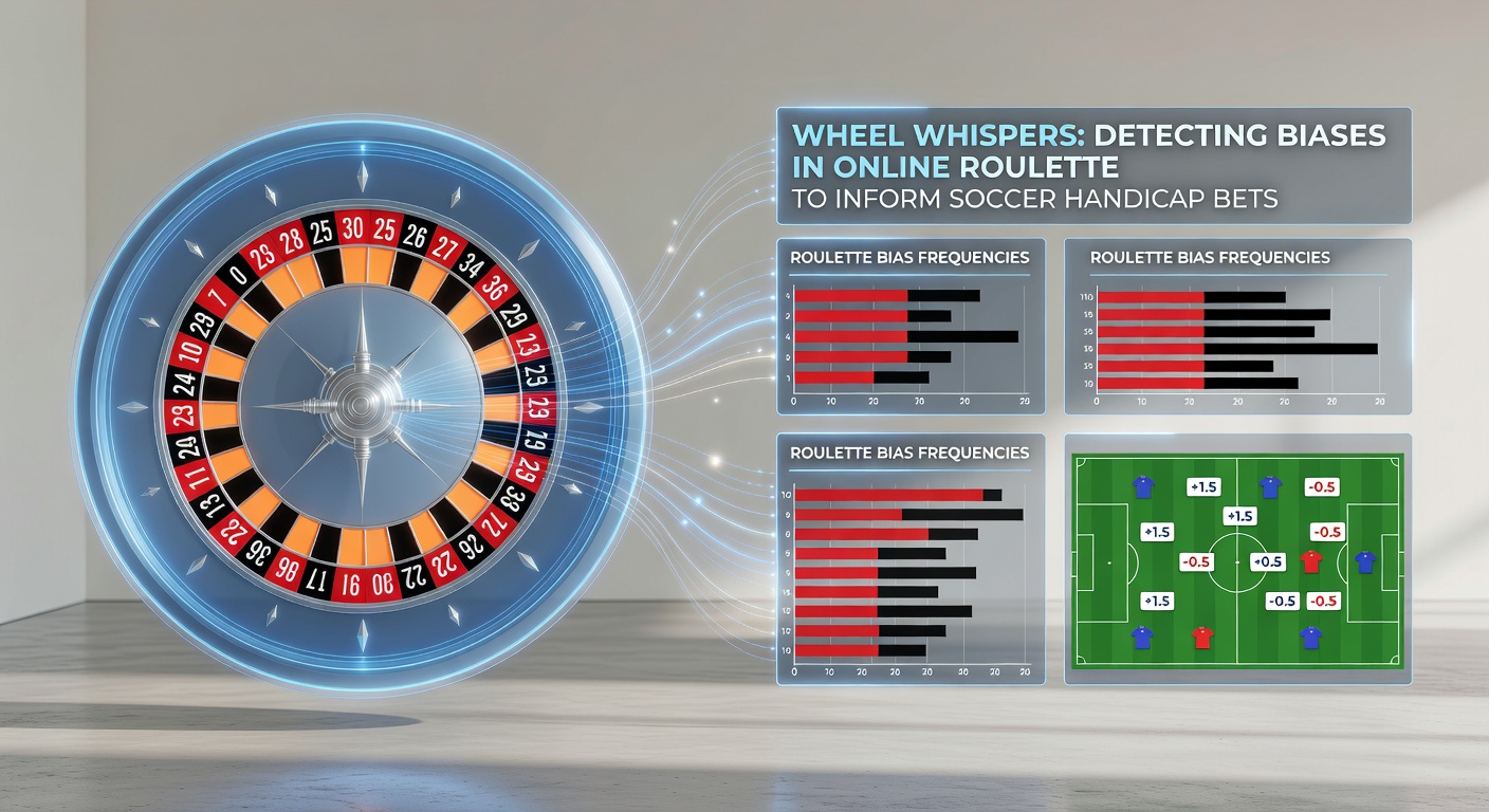 Grafiek met roulette wiel en soccer bal, illustrerend bias detectie in online gokken